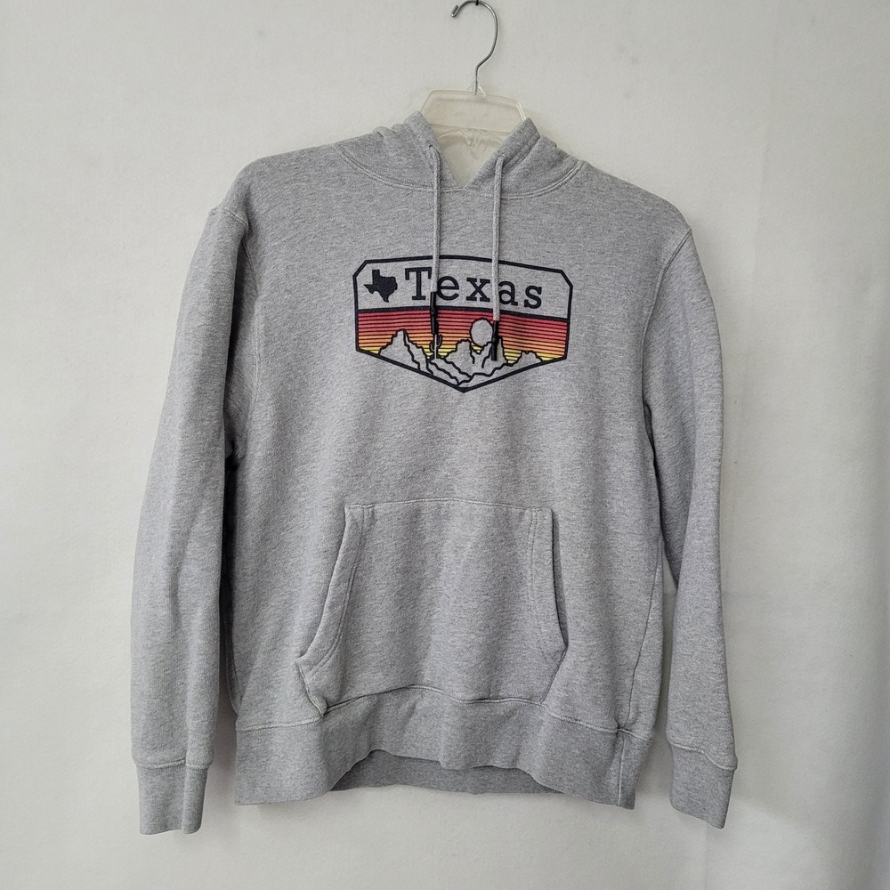 State Of Mine Texas Graphic Hoodie Pullover Adult Size L Gray Sweatshirt Western